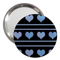 Blue Harts Pattern 3  Handbag Mirrors by Valentinaart