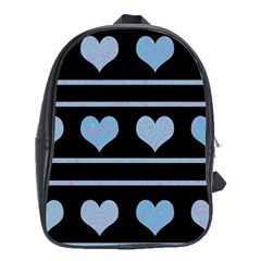 Blue Harts Pattern School Bags (xl) 