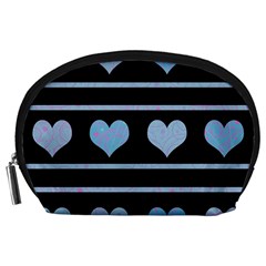 Blue Harts Pattern Accessory Pouches (large) 