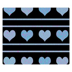 Blue Harts Pattern Double Sided Flano Blanket (small) 