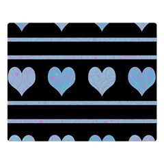 Blue Harts Pattern Double Sided Flano Blanket (large)  by Valentinaart