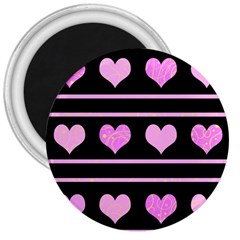 Pink Harts Pattern 3  Magnets