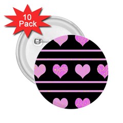 Pink Harts Pattern 2 25  Buttons (10 Pack) 