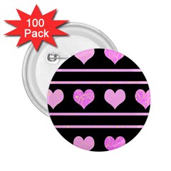 Pink Harts Pattern 2 25  Buttons (100 Pack) 