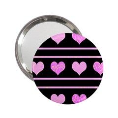 Pink Harts Pattern 2 25  Handbag Mirrors