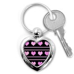 Pink harts pattern Key Chains (Heart)  Front