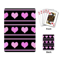 Pink Harts Pattern Playing Card