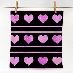 Pink Harts Pattern Face Towel