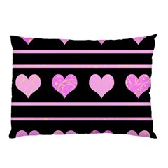 Pink Harts Pattern Pillow Case by Valentinaart