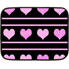 Pink Harts Pattern Double Sided Fleece Blanket (mini) 