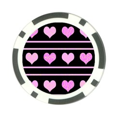 Pink Harts Pattern Poker Chip Card Guards (10 Pack)  by Valentinaart