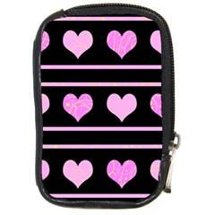 Pink Harts Pattern Compact Camera Cases by Valentinaart