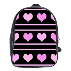 Pink Harts Pattern School Bags(large) 