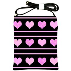 Pink Harts Pattern Shoulder Sling Bags