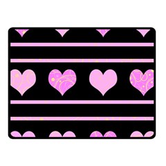 Pink Harts Pattern Fleece Blanket (small)