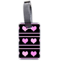 Pink Harts Pattern Luggage Tags (two Sides) by Valentinaart