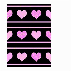 Pink Harts Pattern Small Garden Flag (two Sides) by Valentinaart