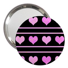 Pink Harts Pattern 3  Handbag Mirrors by Valentinaart