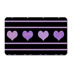 Purple Harts Pattern Magnet (rectangular) by Valentinaart