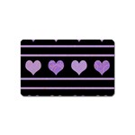 Purple harts pattern Magnet (Name Card) Front