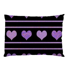 Purple Harts Pattern Pillow Case (two Sides)