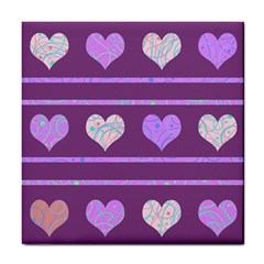 Purple Harts Pattern 2 Tile Coasters