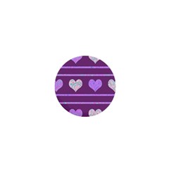 Purple Harts Pattern 2 1  Mini Buttons by Valentinaart