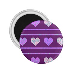 Purple Harts Pattern 2 2 25  Magnets by Valentinaart