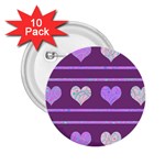 Purple harts pattern 2 2.25  Buttons (10 pack)  Front