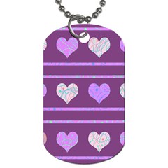 Purple Harts Pattern 2 Dog Tag (one Side)