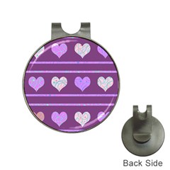 Purple Harts Pattern 2 Hat Clips With Golf Markers