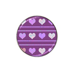 Purple Harts Pattern 2 Hat Clip Ball Marker (10 Pack) by Valentinaart