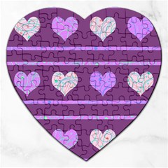 Purple Harts Pattern 2 Jigsaw Puzzle (heart)