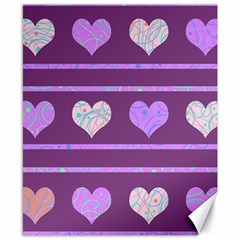 Purple Harts Pattern 2 Canvas 8  X 10  by Valentinaart