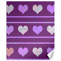 Purple Harts Pattern 2 Canvas 16  X 20   by Valentinaart