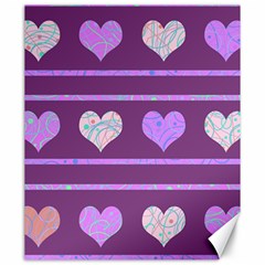 Purple Harts Pattern 2 Canvas 20  X 24   by Valentinaart