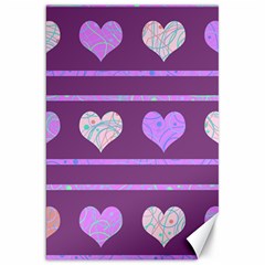 Purple Harts Pattern 2 Canvas 20  X 30  