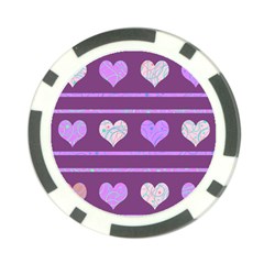 Purple Harts Pattern 2 Poker Chip Card Guards