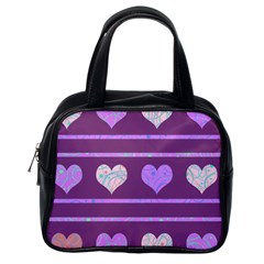 Purple Harts Pattern 2 Classic Handbags (one Side)