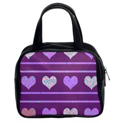 Purple Harts Pattern 2 Classic Handbags (2 Sides)