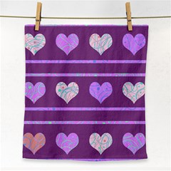 Purple Harts Pattern 2 Face Towel