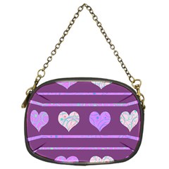 Purple Harts Pattern 2 Chain Purses (one Side) 