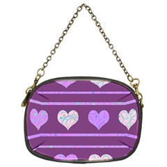 Purple Harts Pattern 2 Chain Purses (two Sides)  by Valentinaart