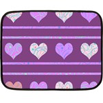 Purple harts pattern 2 Double Sided Fleece Blanket (Mini)  35 x27  Blanket Front