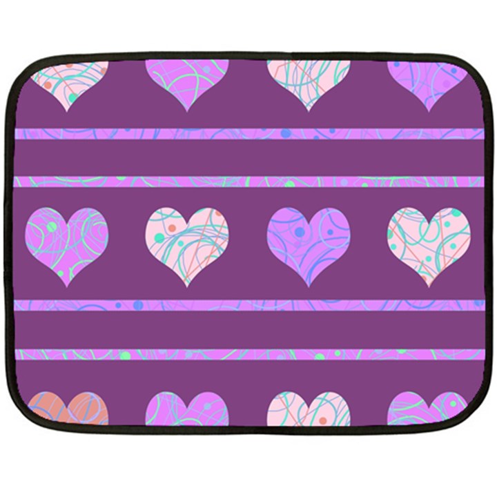 Purple harts pattern 2 Double Sided Fleece Blanket (Mini) 