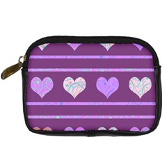 Purple Harts Pattern 2 Digital Camera Cases by Valentinaart