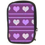 Purple harts pattern 2 Compact Camera Cases Front