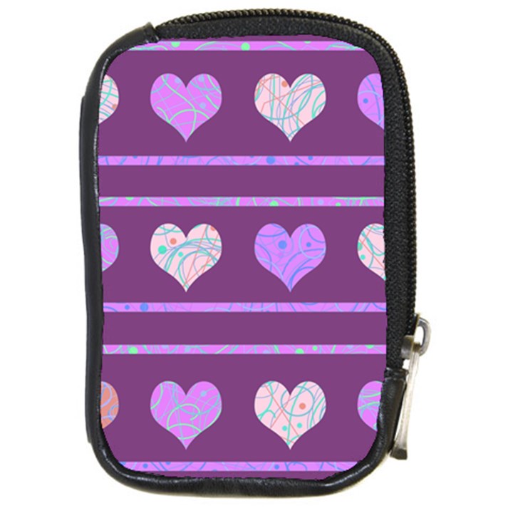 Purple harts pattern 2 Compact Camera Cases