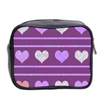 Purple harts pattern 2 Mini Toiletries Bag 2-Side Back