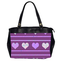 Purple Harts Pattern 2 Office Handbags (2 Sides) 